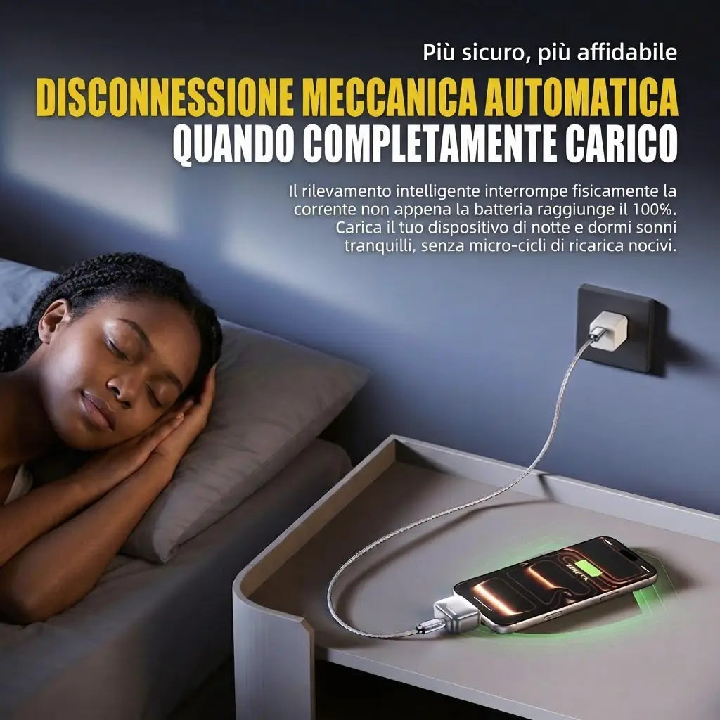 VoltSense Adattatore USB-C 140W con Distacco Automatico di Sicurezza