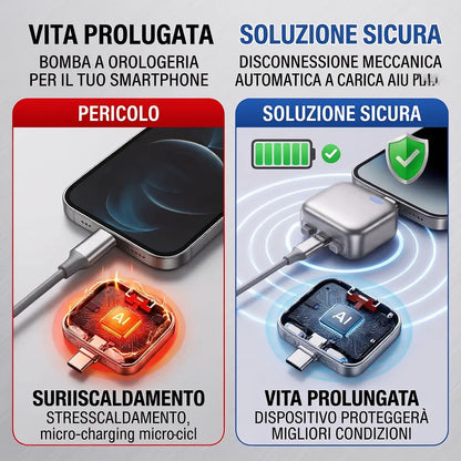 VoltSense Adattatore USB-C 140W con Distacco Automatico di Sicurezza